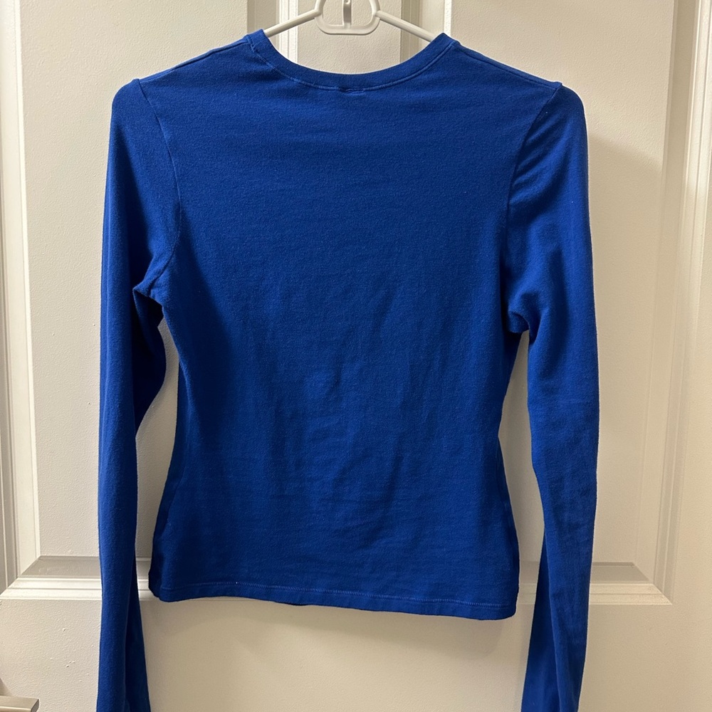 SKIMS Fitted Blue Long Sleeve Tee